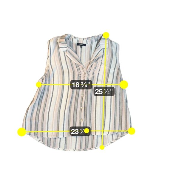 Angels Forever Young Striped Sleeveless Button-Front Blouse XL 1758 - Picture 5 of 7